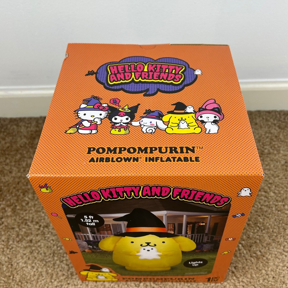 Hello Kitty and Friends Pompompurin Halloween Inflatable 5ft Tall Lights Up - Picture 4 of 7